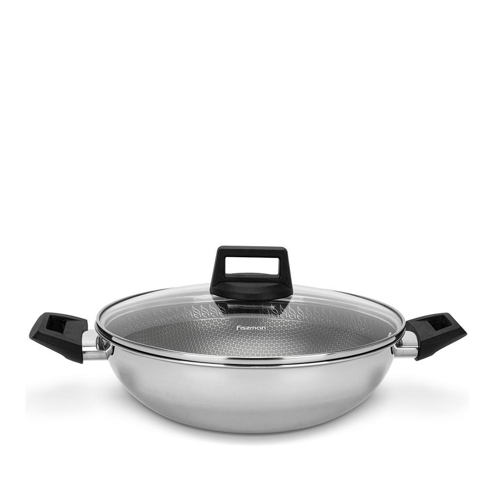 Wok panna IRON CHEF 28x8,5cm / 3,54l (nerūsējošais tērauds ar nepiedegošu pārklājumu)