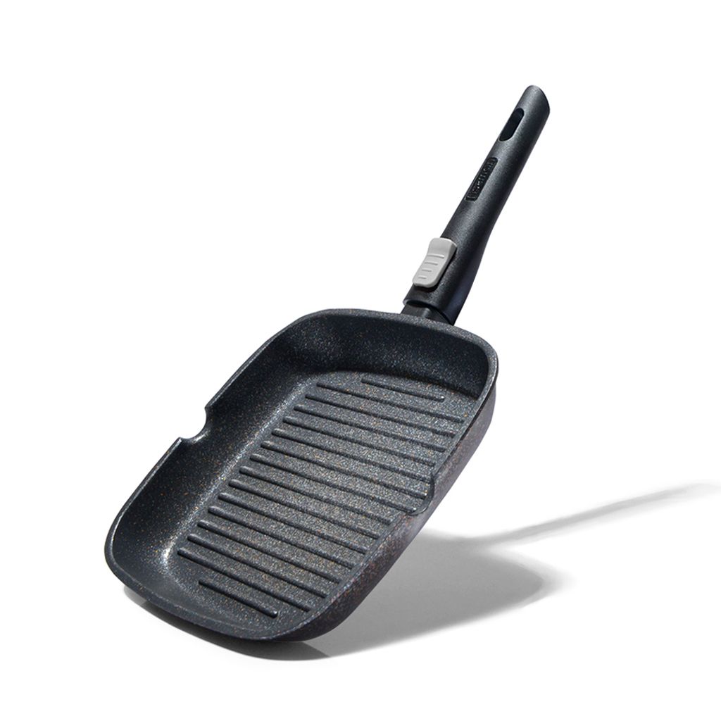 Grilpanna kvadrātveida REBUSTO 24x4 cm ar noņēmamo rokturi (alumīnijs)