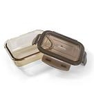 Stikla trauks ar vāku 14x10x6 cm/370 ml