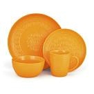 Trauku komplekts MOTIF 16 piederumi, dzeltens (keramika)