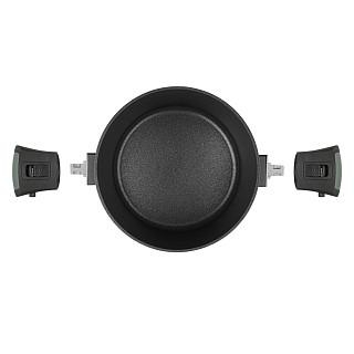 Katls BRILLIANT 24x12 cm/4500 ml ar noņemamiem rokturiem un stikla vāku (alumīnijs)