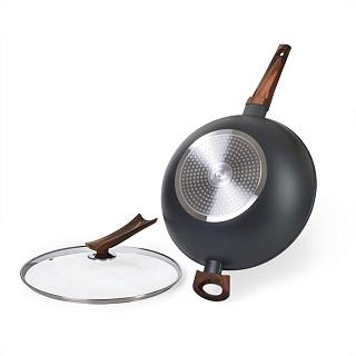 WOK panna CAPELLA 30x8,5cm/4300 ml ar stikla vākul (alumīnijs)