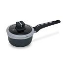 Katls ar garo rokturi Luxuria 16x8cm / 1,3 l ar stikla vāku (alumīnijs)