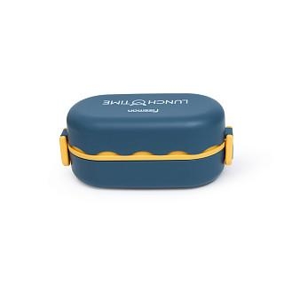 Pusdienu kaste divu nodalījumu 19x9x8 cm 800 ml, zaļa (plastmasa)