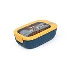 Pusdienu kastīte ar 2 nodalījumiem 20.5x13x6.5 cm / 1000 ml, dzeltena (plastmasa)