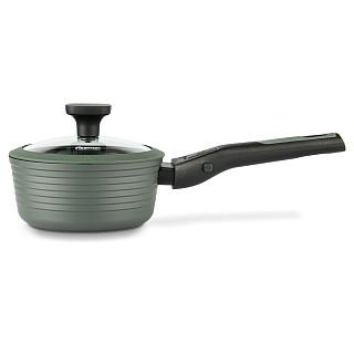 Katliņš ar garo rokturi BRILLIANT 16x7,5 cm/1300 ml ar noņemamu rokturi un stikla vāku (alumīnij)