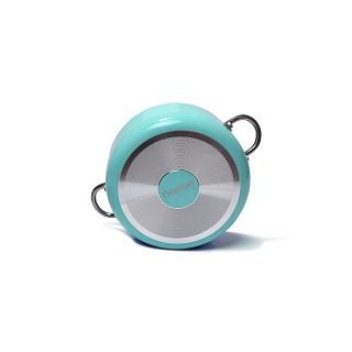 Katls MINI CHEF 18x8cm/1800 ml ar stikla vāku, akvamarīns (alumīnijs)