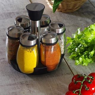 Komplekts garšvielām 6x110 ml uz paliktņa (stikls), art. 6432