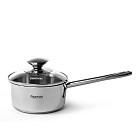 Katliņš ar garo rokturi BAMBINO 14x6,5 см/900 ml ar stikla vāku (nerūsējošais tērauds)