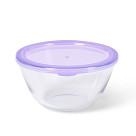 Stikla bļoda ar vāku 21x10 cm/2100 ml