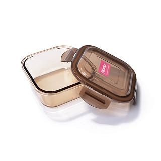 Stikla trauks ar vāku 13x13x5 cm/520 ml