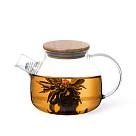 Tējkanna 800ml ar tērauda filtru un bambusa vāku