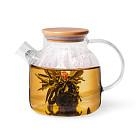 Tējkanna 1200 ml ar tērauda filtru un bambusa vāku