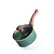 Katliņš ar garo rokturi MALACHITE 16x7,8cm/1400 ml ar stikla vāku (alumīnijs)