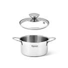 Katls BAMBINO 14x6 cm/900 ml ar stikla vāku (nerūsējošais tērauds)