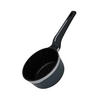 Katls ar garo rokturi Luxuria 16x8cm / 1,3 l ar stikla vāku (alumīnijs)