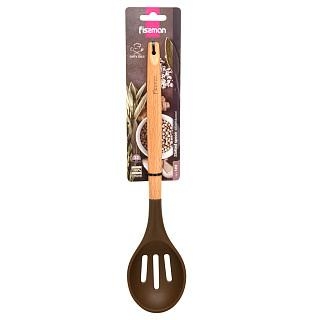 Servēšanas karote ar caurumiem CHEFS TOOLS 32 cm (silikona ar koka rokturi)