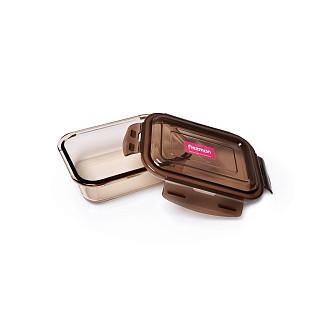 Stikla trauks ar vāku 17x12x5 cm/640 ml