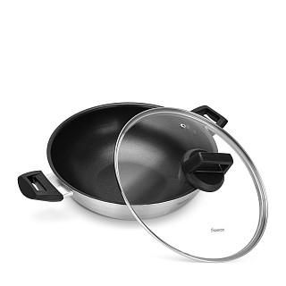 Wok panna STEEL PRO 28x8,5cm / 3,54l (nerūsējošais tērauds ar nepiedegošu pārklājumu)