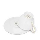 Kafijas tasīšu komplekts NOEMI 200 ml x 2 gab. ar apakštasītēm (kaula porcelāns)