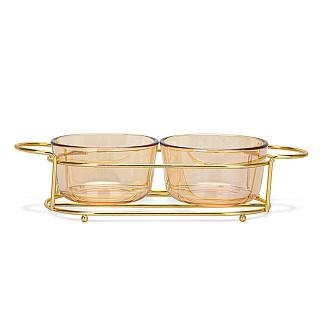 Bļodiņu komplekts 2 gab. metāla statīvā, art. 16390