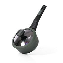 Katliņš ar garo rokturi BRILLIANT 16x7,5 cm/1300 ml ar noņemamu rokturi un stikla vāku (alumīnij)