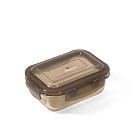 Stikla trauks ar vāku 14x10x6 cm/370 ml