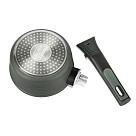 Katliņš ar garo rokturi BRILLIANT 16x7,5 cm/1300 ml ar noņemamu rokturi un stikla vāku (alumīnij)