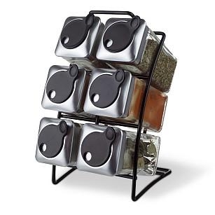 Komplekts garšvielām 6x110 ml uz paliktņa (stikls), art. 6434