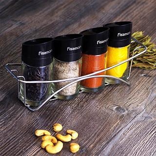 Komplekts garšvielām 4x100 ml uz paliktņa (stikls), art. 6431