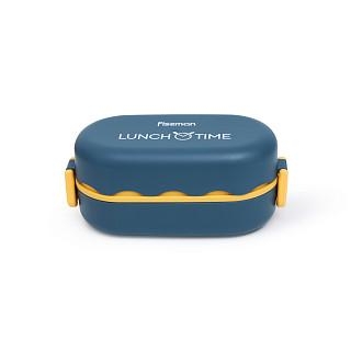 Pusdienu kaste divu nodalījumu 19x9x8 cm 800 ml, zaļa (plastmasa)