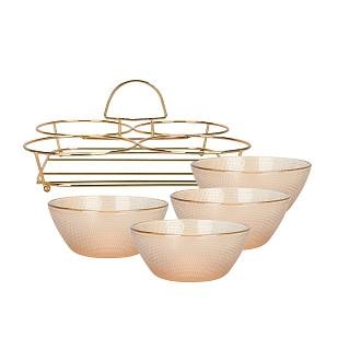 Bļodiņu komplekts 4 gab. metāla statīvā, art. 16395