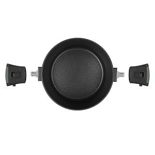 Katls BRILLIANT 20x10 cm/2600 ml ar noņemamiem rokturiem un stikla vāku (alumīnijs)