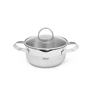 Katls CALLISTO 18x8,5 cm/1900 ml ar stikla vāku (nerūsējošais tērauds)