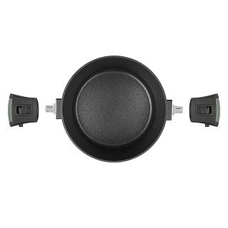 Katls BRILLIANT 28x13,5 cm/7100 ml ar noņemamiem rokturiem un stikla vāku (alumīnijs)